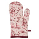 Clayre & Eef Manique de four 18x30 cm Blanc Rose Coton Rennes