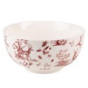 Clayre & Eef Soup Bowl 500 ml Beige Red Porcelain Reindeer and Trees