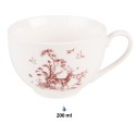 Clayre & Eef Tasse mit Untertasse 200 ml Beige Rot Porzellan Rentiere und Bäume