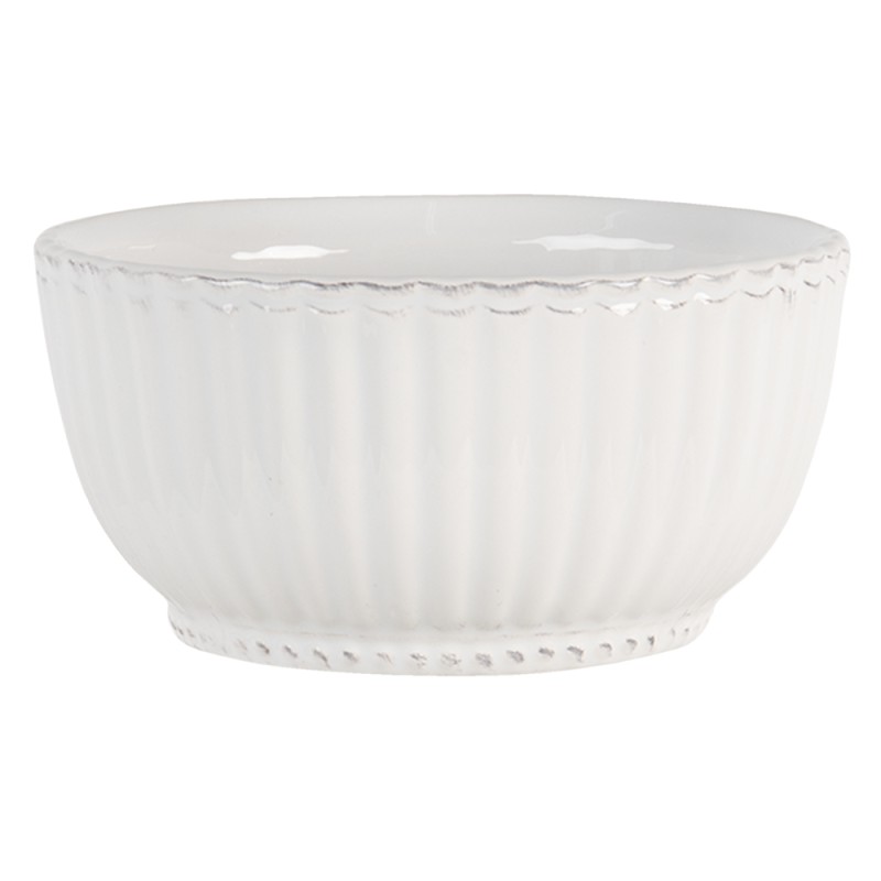 Clayre & Eef Bol à soupe Ø 14 cm Blanc Dolomite Rond