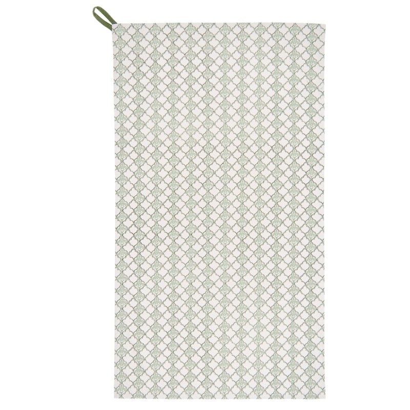 Clayre & Eef Tea Towel  50x85 cm Green Beige Cotton Diamond