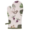 Clayre & Eef Oven Mitt 16x30 cm Beige Green Cotton Vegetables