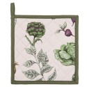 Clayre & Eef Presina 20x20 cm Beige Verde Cotone Quadrato Verdure