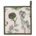 Clayre & Eef Pot Holder 20x20 cm Beige Green Cotton Square Vegetables