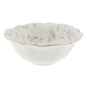 Clayre & Eef Bol à soupe Ø 15 cm Blanc Rose Porcelaine Rond Fleurs