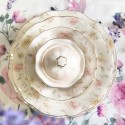 Clayre & Eef Bol à soupe Ø 15 cm Blanc Rose Porcelaine Rond Fleurs