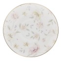 Clayre & Eef Tasse mit Untertasse 220 ml Weiß Rosa Porzellan Rund Blumen
