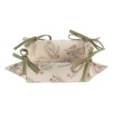 Clayre & Eef Bread Basket 35x35x8 cm Beige Green Cotton Pine Branch