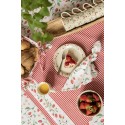 Clayre & Eef Table Runner 50x160 cm White Red Cotton Strawberries