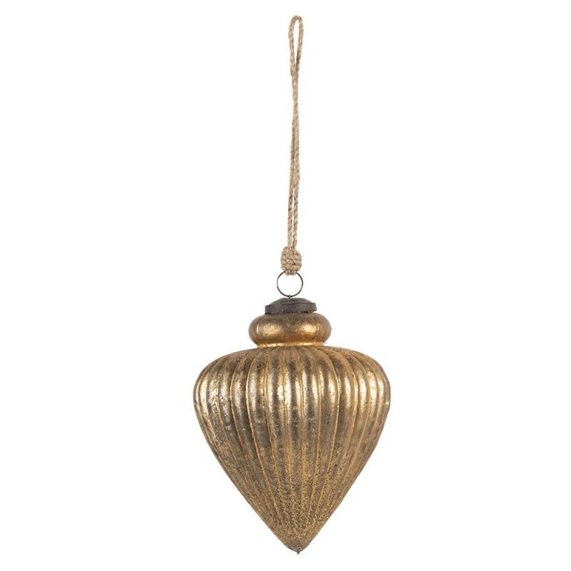 Clayre & Eef Christmas Bauble Ø 13 cm Gold colored Glass
