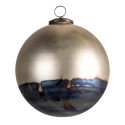 Clayre & Eef Weihnachtskugel XL Ø 17 cm Goldfarbig Schwarz Glas Rund