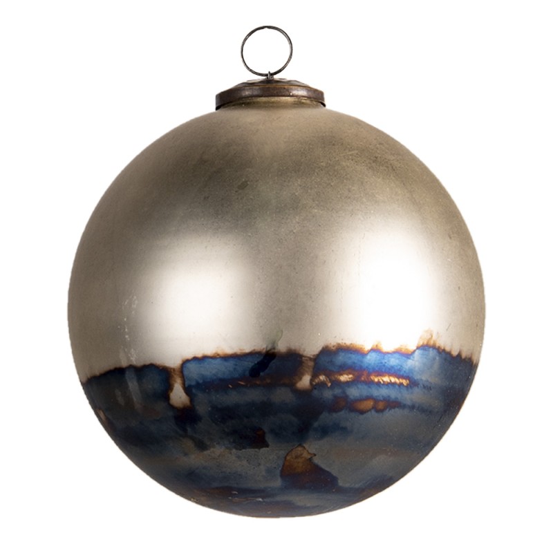 Clayre & Eef Kerstbal XL  Ø 17 cm Goudkleurig Zwart Glas Rond