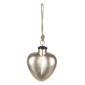 Clayre & Eef Christmas Bauble 11x5x13 cm Gold colored Glass Heart-Shaped