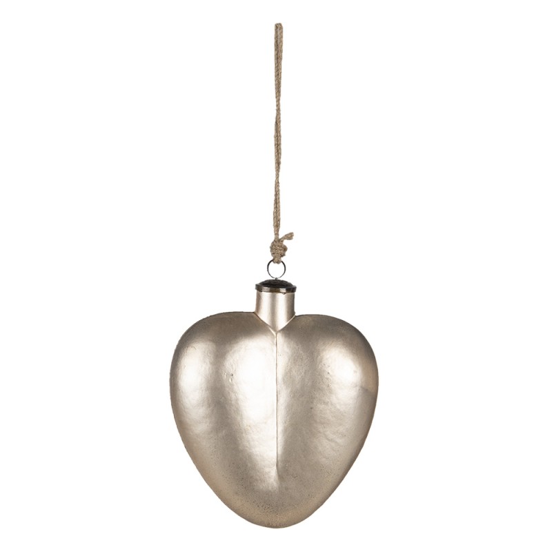 Clayre & Eef Christmas Bauble XL 20x9x25 cm Gold colored Glass Heart-Shaped