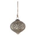 Clayre & Eef Christmas Bauble XL Ø 15x15 cm Silver colored Glass