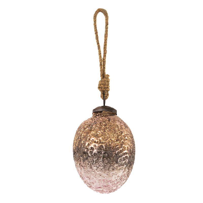 Clayre & Eef Christmas Bauble Ø 6 cm Pink Glass
