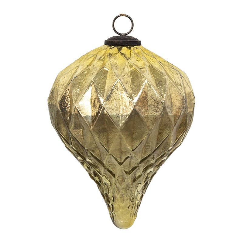 Clayre & Eef Christmas Bauble XL Ø 16 cm Gold colored Glass