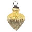 Clayre & Eef Christmas Bauble Ø 8 cm Gold colored Glass