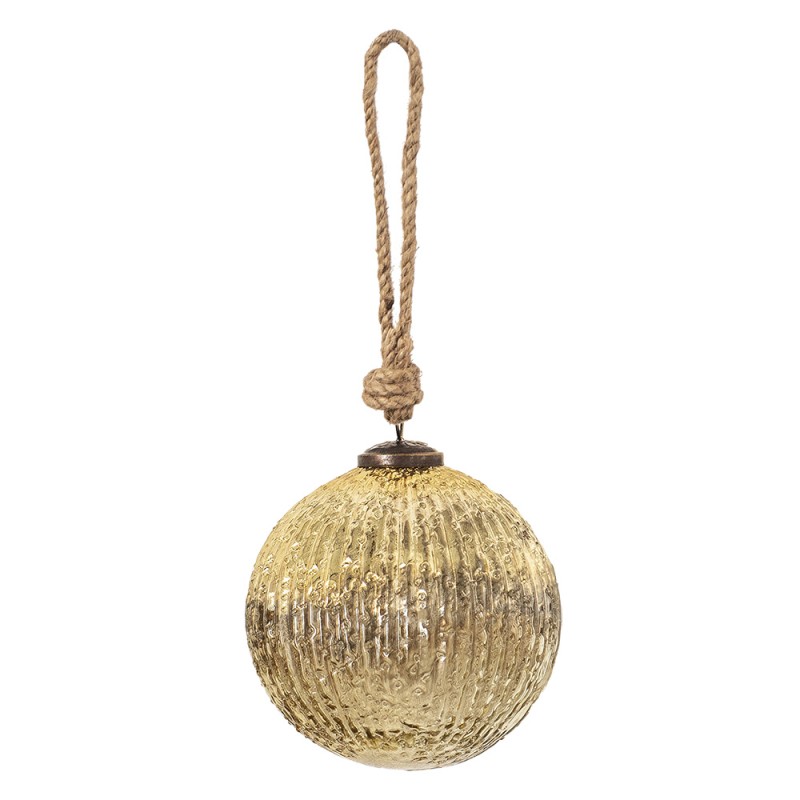 Clayre & Eef Christmas Bauble Ø 5 cm Gold colored Glass