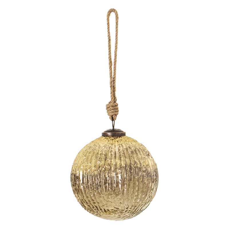 Clayre & Eef Christmas Bauble Ø 12 cm Gold colored Glass