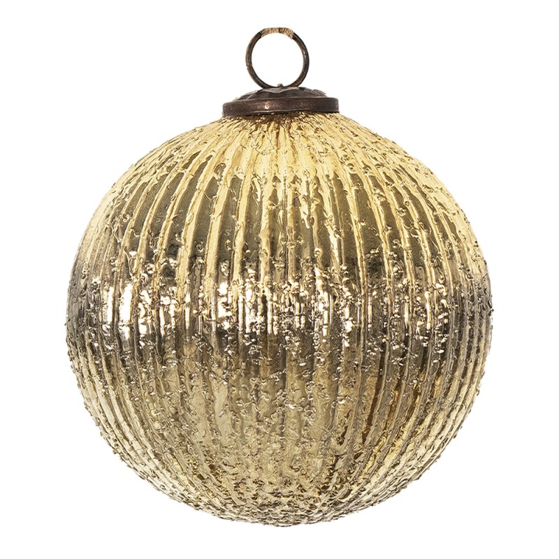 Clayre & Eef Christmas Bauble Ø 14 cm Gold colored Glass