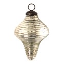 Clayre & Eef Christmas Bauble Ø 7 cm Silver colored Glass
