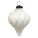 Clayre & Eef Christmas Bauble Ø 8 cm White Glass