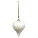 Clayre & Eef Christmas Bauble XL Ø 16 cm White Glass