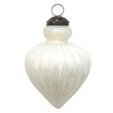 Clayre & Eef Christmas Bauble Ø 8 cm White Glass