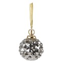 Clayre & Eef Christmas Bauble Ø 10 cm Silver colored Glass