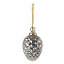 Clayre & Eef Christmas Bauble Ø 6 cm Silver colored Glass