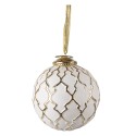 Clayre & Eef Christmas Bauble Ø 9 cm White Glass