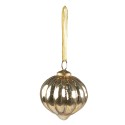 Clayre & Eef Christmas Bauble Ø 8 cm Gold colored Glass