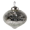Clayre & Eef Christmas Bauble Ø 7 cm Silver colored Glass