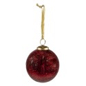 Clayre & Eef Christmas Bauble Ø 7 cm Red Glass