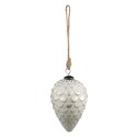 Clayre & Eef Christmas Bauble Ø 8 cm Silver colored White Glass