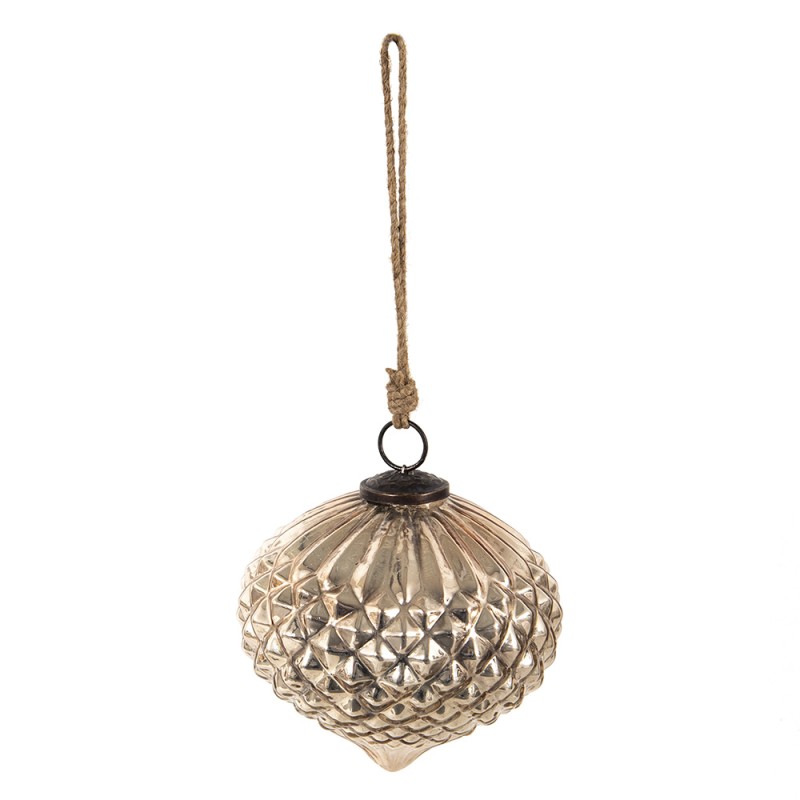 Clayre & Eef Christmas Bauble Ø 15 cm Silver colored Glass