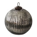Clayre & Eef Christmas Bauble Ø 15 cm Black Silver colored Glass