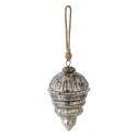 Clayre & Eef Christmas Bauble Ø 10 cm Silver colored Glass