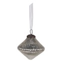 Clayre & Eef Christmas Bauble Ø 9 cm Silver colored Glass