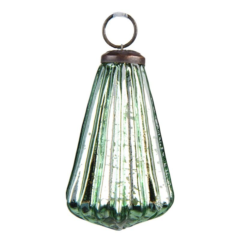 Clayre & Eef Christmas Bauble Ø 4 cm Green Glass