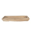 Clayre & Eef Decorative Bowl Set of 3 70 cm Brown Wood Rectangle