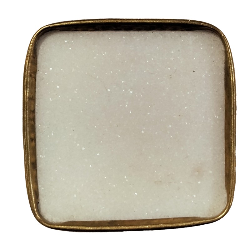 Clayre & Eef Pomello 4 cm Bianco Color oro Pietra Quadrato
