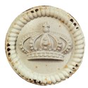 Clayre & Eef Door Knob Ø 4 cm White Iron Round Crown