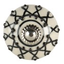 Clayre & Eef Pomello 4x6 cm Bianco Nero Ceramica Rotondo