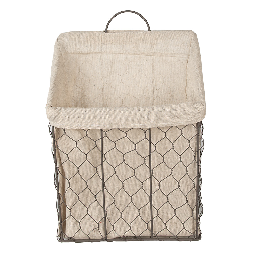Clayre&Eef Opbergmand 23x9x37 cm Bruin Beige IJzer afbeelding