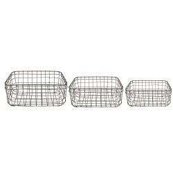 Clayre & Eef Storage Basket Set of 3 30x20x14 cm Brown Iron