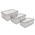 Clayre & Eef Storage Basket Set of 3 30x20x14 cm Brown Iron