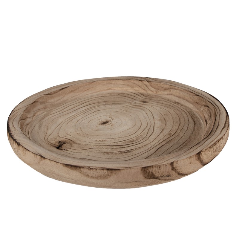Clayre & Eef Decorative Bowl Ø 26x3 cm Brown Wood Round