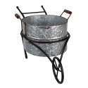 Clayre & Eef Plant Holder Wheelbarrow 54x31x31 cm Grey Iron